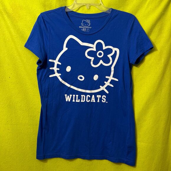 Sanrio Hello Kitty Wildcats Tee UK University of Kentucky L Blue - Picture 1 of 4